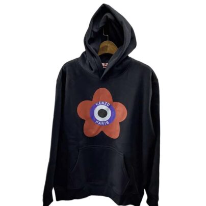 Kenzo Paris Black Cotton Hoodie Size L