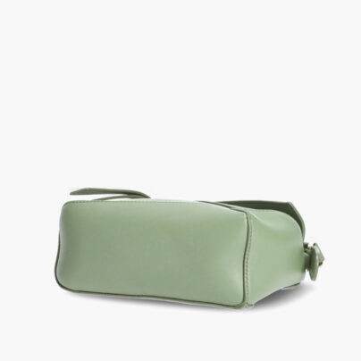 Loewe Mini Puzzle Shoulder Bag in Washed Green Leather bottom