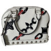 Louis Vuitton Alma BB White Studded Leather Handbag