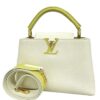 Louis Vuitton Capucines BB White Green Leather Handbag