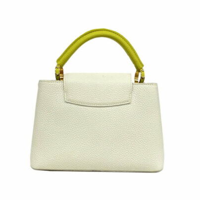 Louis Vuitton Capucines BB White Green Leather Handbag back