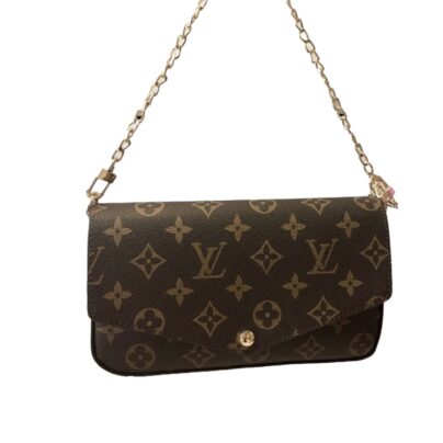 Louis Vuitton Felicie Pochette Bag Monogram Canvas with gold chain
