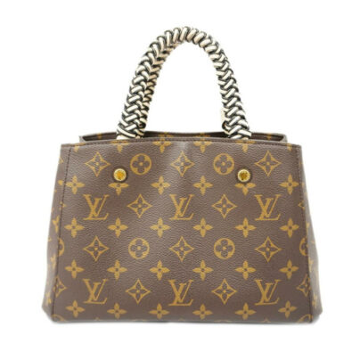 Louis Vuitton Montaigne Brown Canvas Leather Handbag back