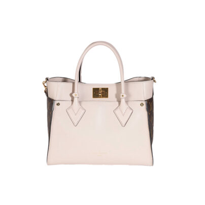 Louis Vuitton On My Side MM Beige Calfskin Monogram Canvas Bag