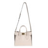 Louis Vuitton On My Side MM Beige Calfskin Monogram Canvas Bag with shoulder strap