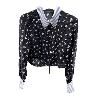 Prada Floral print short Silk blouse