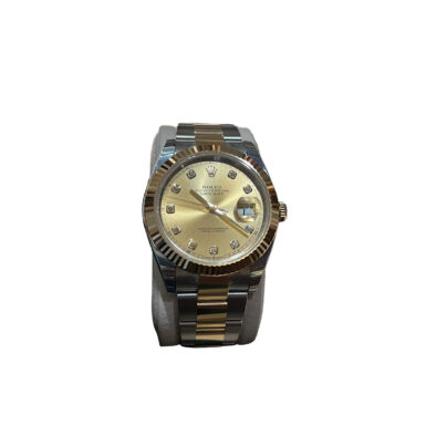 Rolex Datejust 41mm Watch 126333 Diamond Champagne Dial Two tone Gold Silver
