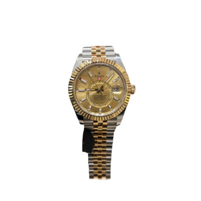 Rolex Sky Dweller 42mm Watch Champagne Dial Two Tone Gold Stainless Steel