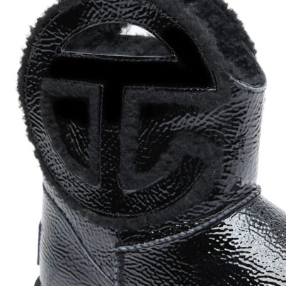Telfar x UGG Mini Boots Black Crinkled Leather