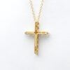 Tiffany Small Cross Diamond Yellow Gold Necklace Front
