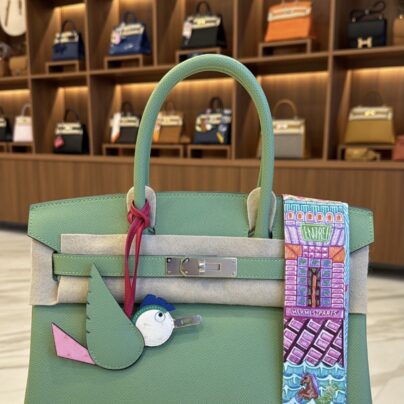 BRAND New Hermès Birkin 30 Epsom Leather Vert Criquet Palladium Hardware