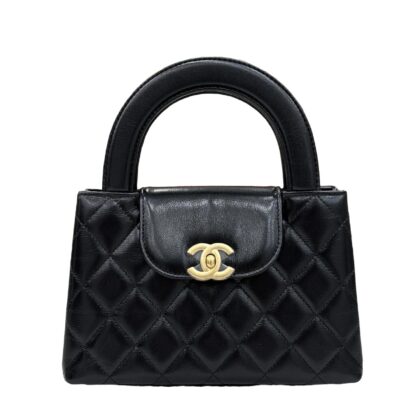 Chanel Small Kelly Black Shiny Calfskin Goldtone Hardware