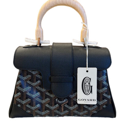 Goyard Mini Saigon Black Goyardine Canvas Top Handle Bag