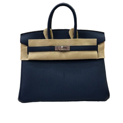 Hermes Birkin 25 Bleu De Prusse Togo Leather Palladium Hardware