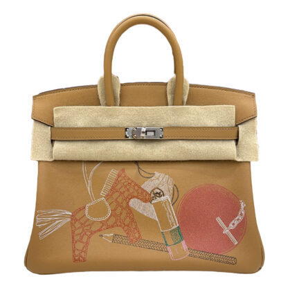 Hermes Birkin 25 In and Out Biscuit Swift Palladium Hardware