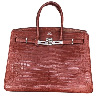 Hermes Birkin 35 Crocodile Rouge H Palladium Hardware