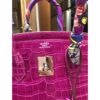 Hermes Birkin 35 Rose Crocodile Porosus Palladium Hardware Stamp