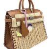 Hermès Birkin Picnic 25 Limited Edition Handbag Gold Barenia And Osier Wicker Palladium hardware Side