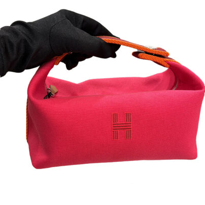 Hermes Bride A Brac Small Pink Wool Travel Toiletry Case