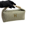 Hermes Bride A Brac Small TPM Grey Wool Travel Toiletry Case