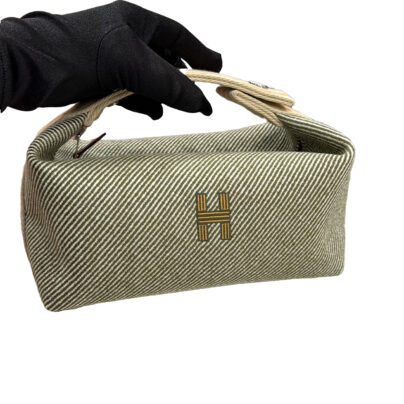 Hermes Bride A Brac Small TPM Grey Wool Travel Toiletry Case