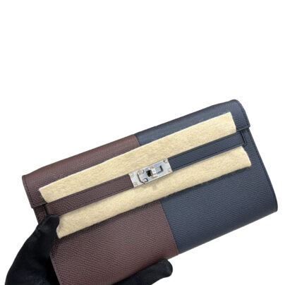 Hermes Casaque Kelly Wallet To Go Bleu Indigo Rouge Sellier Rose Texas Epsom PHW