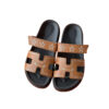 Hermes Chypre Embroidered Star Naturel Brown sandals