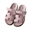 Hermes Chypre Light Pink Suede Sandals