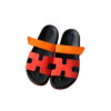 Hermes Chypre Red Orange Suede Sandals