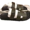 Hermes Chypre Sandals Dark Green Size 45
