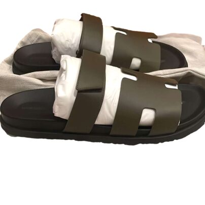 Hermes Chypre Sandals Dark Green Size 45