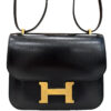 Hermes Constance 18 Black Box Leather Goldtone Hardware