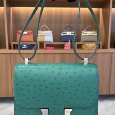 Hermes Constance 24 Vert Verone Ostrich PHW