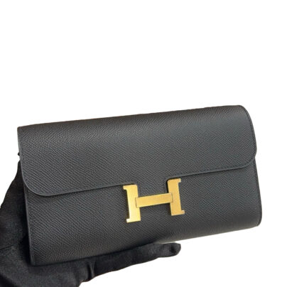 Hermes Constance To Go Wallet Black Epsom GHW