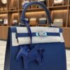 Hermes Kelly 25 Navy Blue Epsom Leather PHW
