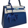 Hermes Kelly 25 Navy Blue Epsom Leather Palladium Hardware