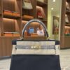 Hermes Kelly 25 Swift Touch Lizard Ombre Noir Gold hardware