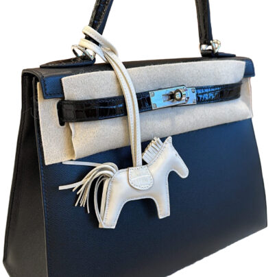 Hermes Kelly 28 Black Touch Crocodile PHW