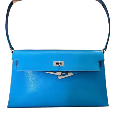 Hermes Kelly Elan Blue Frida Chevre Palladium Hardware