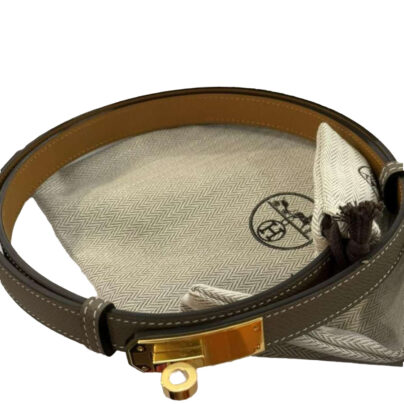 Hermès Kelly Etoupe Epsom Belt Gold Hardware