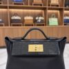Hermes Mini 24 24 Swift Touch Lizard Black Bag Gold Hardware