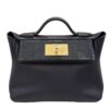 Hermes Mini 2424 Black Swift Touch Lizard Bag Gold Hardware