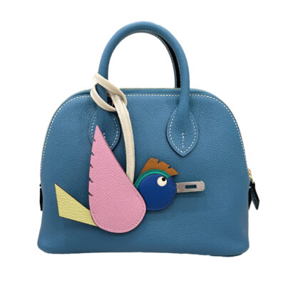 Hermes Mini Bolide Blue Jean Evercolor Palladium Hardware