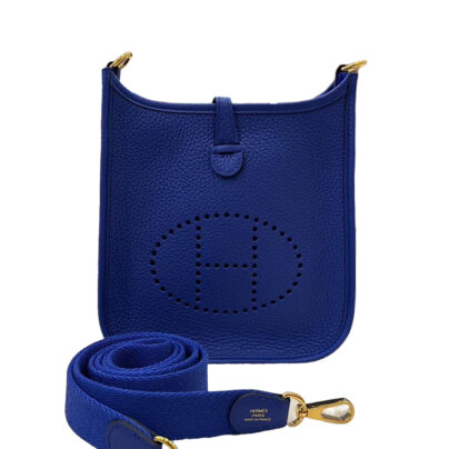 Hermes Mini Evelyne TPM Electric Blue Clemence Leather