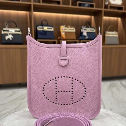 Hermes Mini Evelyne TPM Mauve Sylvestre Clémence Leather PHW