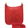 Hermes Mini Evelyne TPM Vermillon red Clemence gold hardware