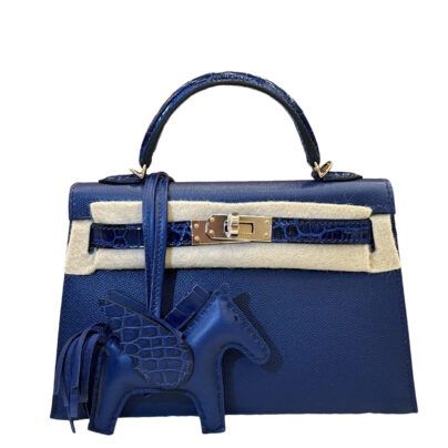 Hermes Mini Kelly Touch Alligator and Swift Blue Sapphire