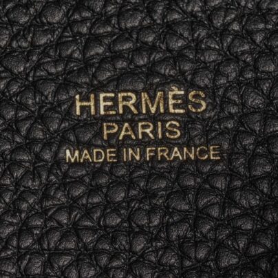 Hermes Picotin 18 Black Clemence leather Gold Hardware stamp