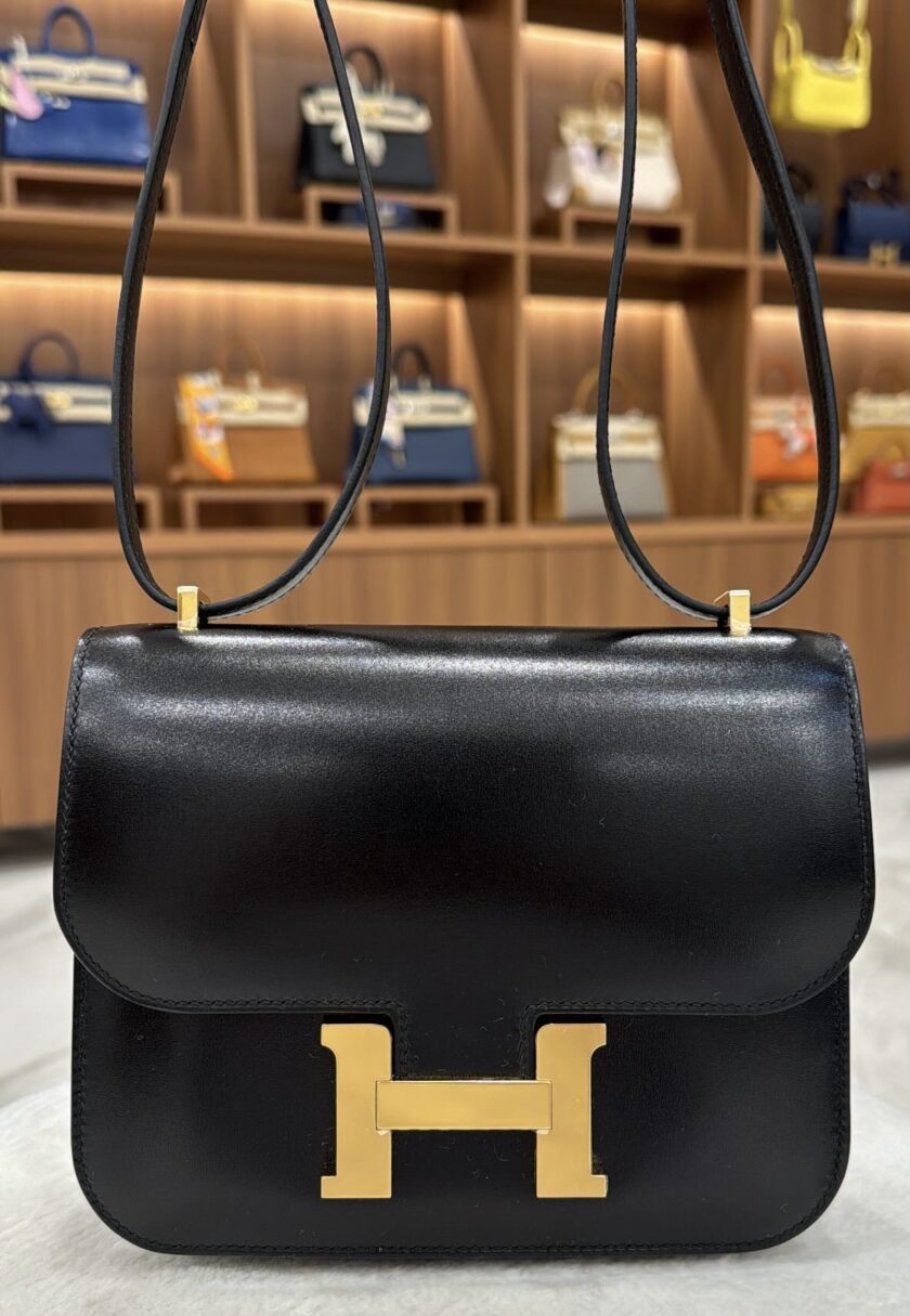 New Hermes Constance 18 Black Box Leather Goldtone Hardware