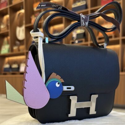 New Hermes Constance 18 Black Epsom Palladium Hardware